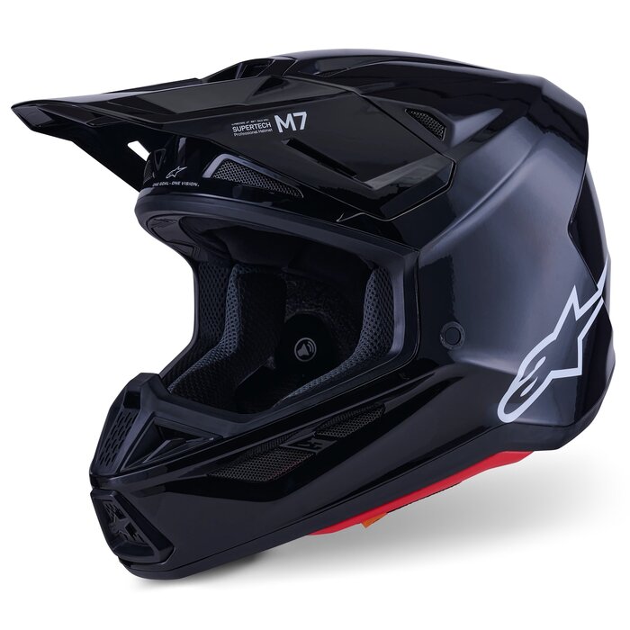 Alpinestars Supertech SM7 Motocross Helm Solid ECE06 schwarz glänzend