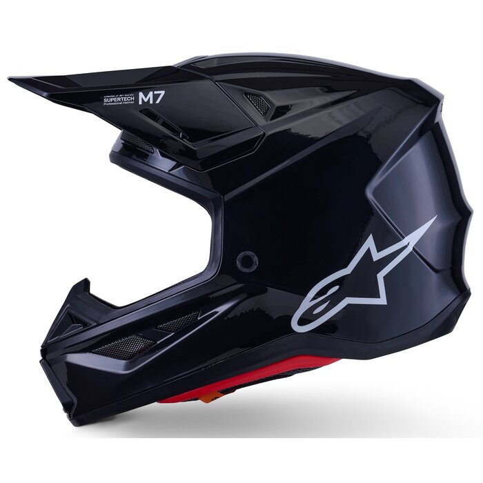 Alpinestars Supertech SM7 Motocross Helm Solid ECE06 schwarz glänzend