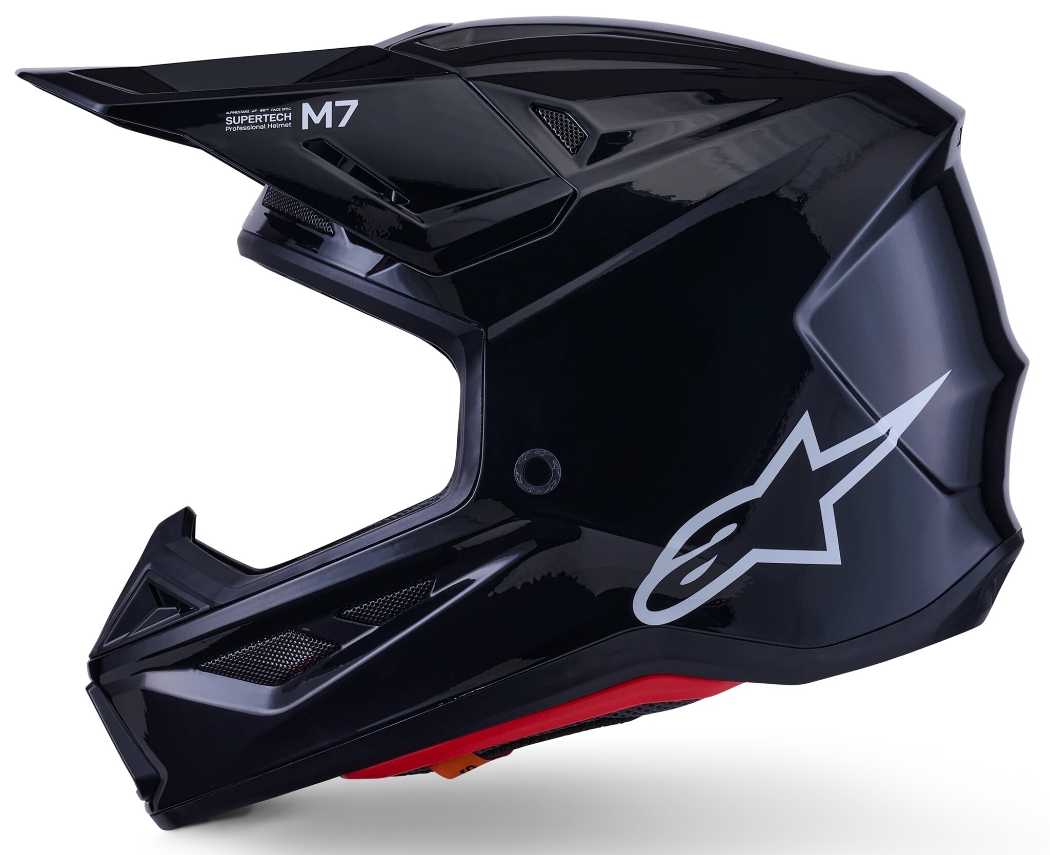 Alpinestars Supertech SM7 Motocross Helm Solid ECE06 schwarz glänzend
