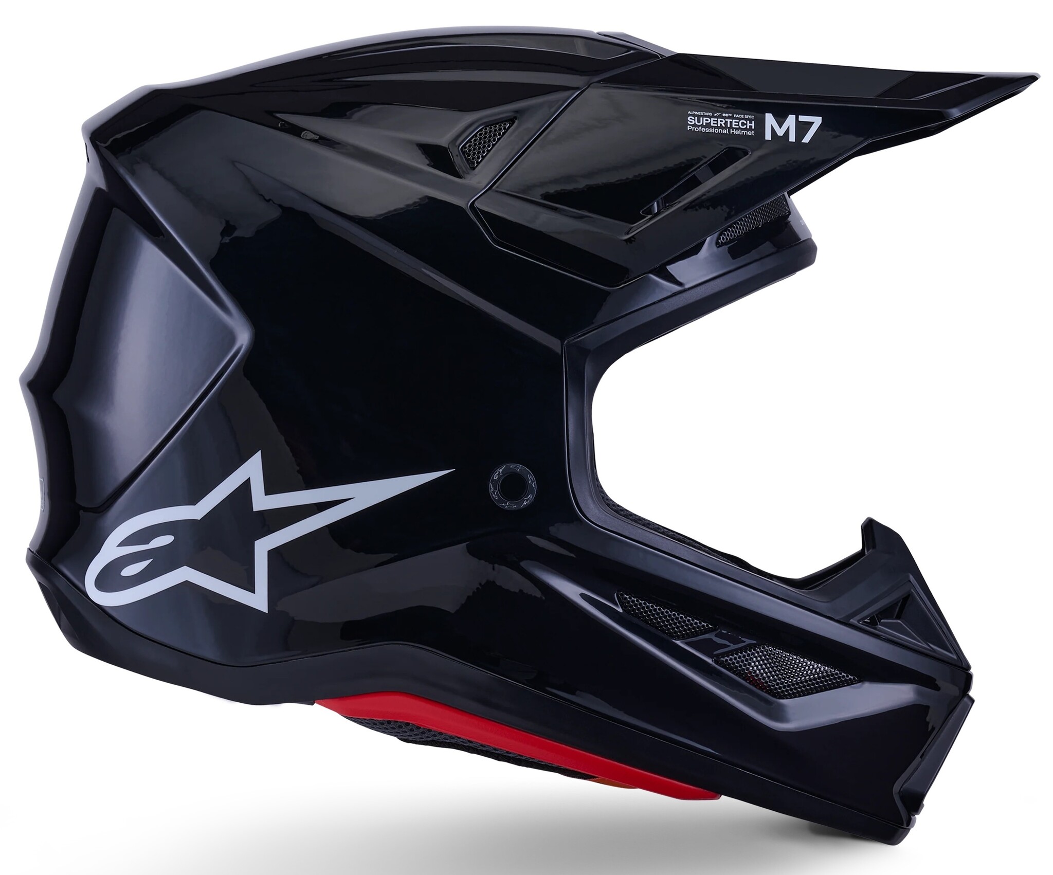 Alpinestars Supertech SM7 Motocross Helm Solid ECE06 schwarz glänzend