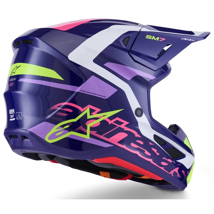 Alpinestars Supertech M7 Motocross Helm Deed ECE06 lila pink
