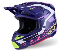 Alpinestars Supertech M7 Motocross Helm Deed ECE06 lila pink