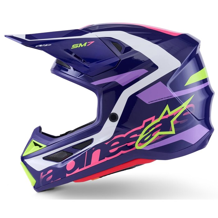Alpinestars Supertech M7 Motocross Helm Deed ECE06 lila pink