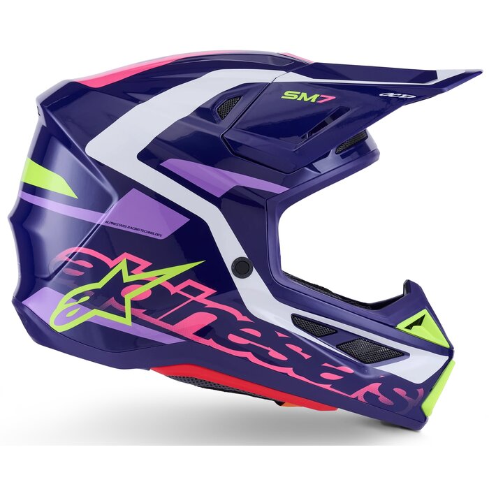 Alpinestars Supertech M7 Motocross Helm Deed ECE06 lila pink