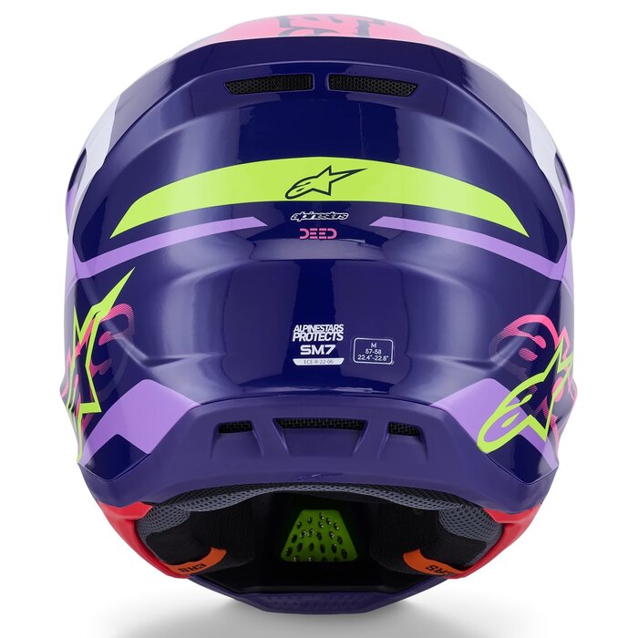 Alpinestars Supertech M7 Motocross Helm Deed ECE06 lila pink