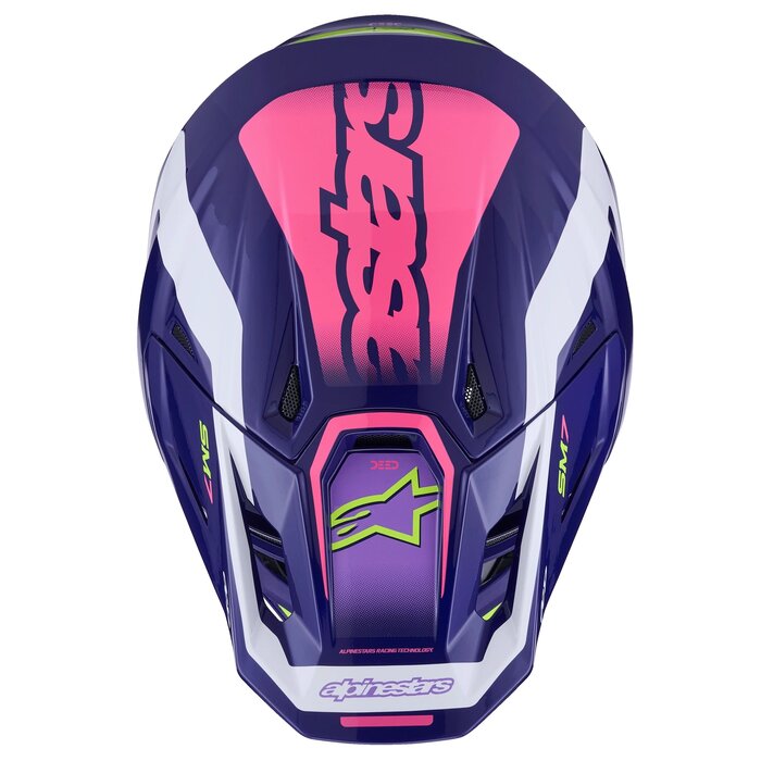 Alpinestars Supertech M7 Motocross Helm Deed ECE06 lila pink