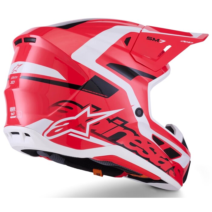 Alpinestars Supertech M7 Motocross Helm Deed ECE06 rot schwarz weiß