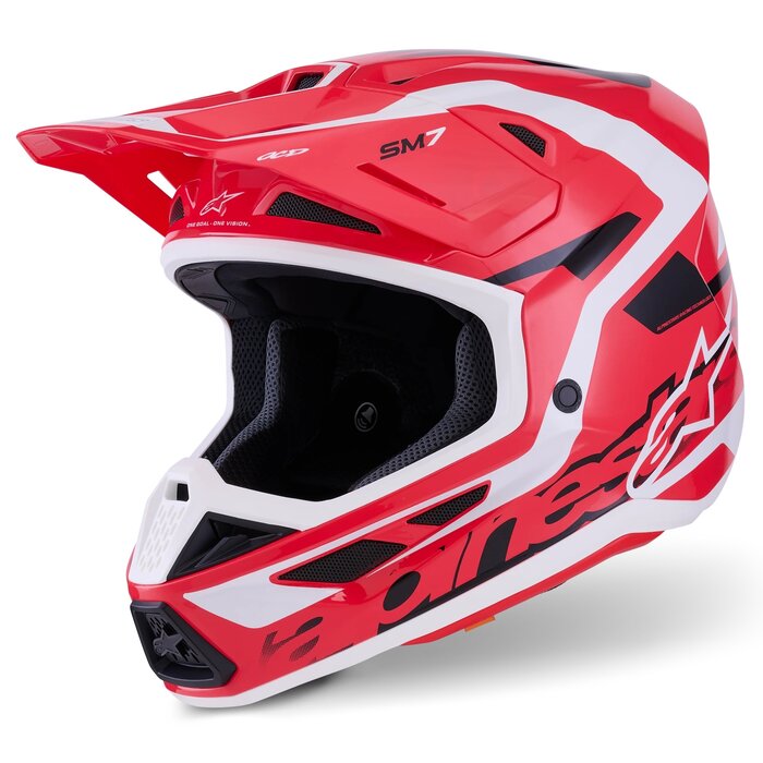 Alpinestars Supertech M7 Motocross Helm Deed ECE06 rot schwarz weiß