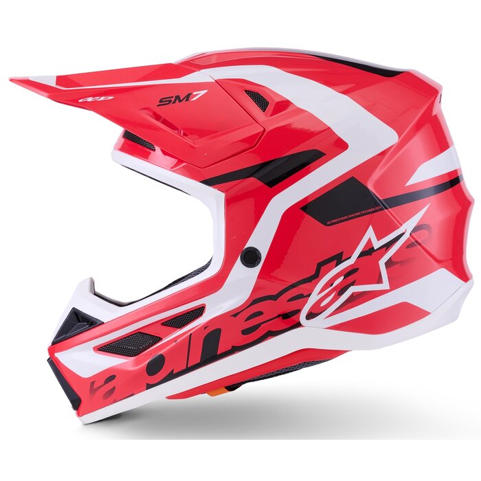 Alpinestars Supertech M7 Motocross Helm Deed ECE06 rot schwarz weiß