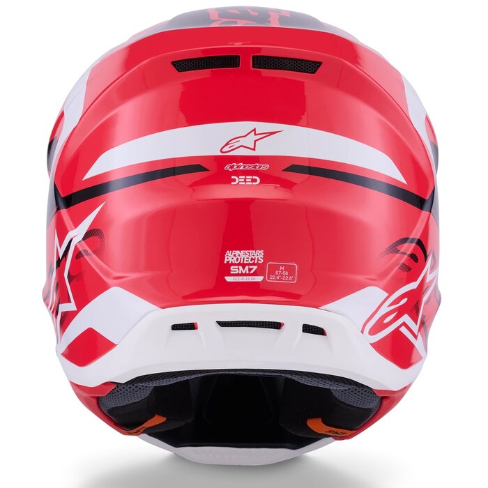 Alpinestars Supertech M7 Motocross Helm Deed ECE06 rot schwarz weiß