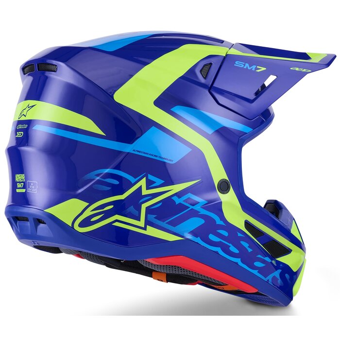 Alpinestars Supertech M7 Motocross Helm Deed ECE06 blau gelb