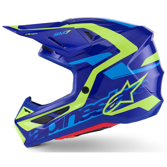 Alpinestars Supertech M7 Motocross Helm Deed ECE06 blau gelb