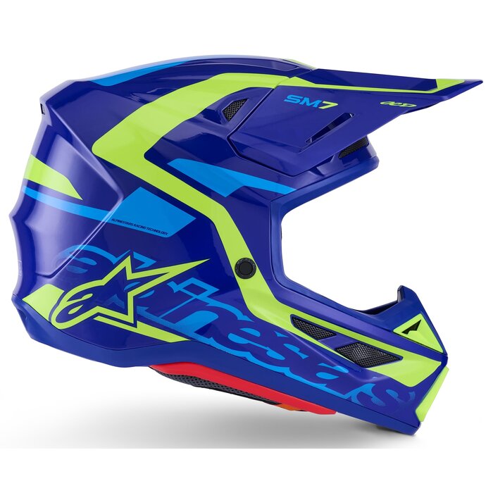 Alpinestars Supertech M7 Motocross Helm Deed ECE06 blau gelb