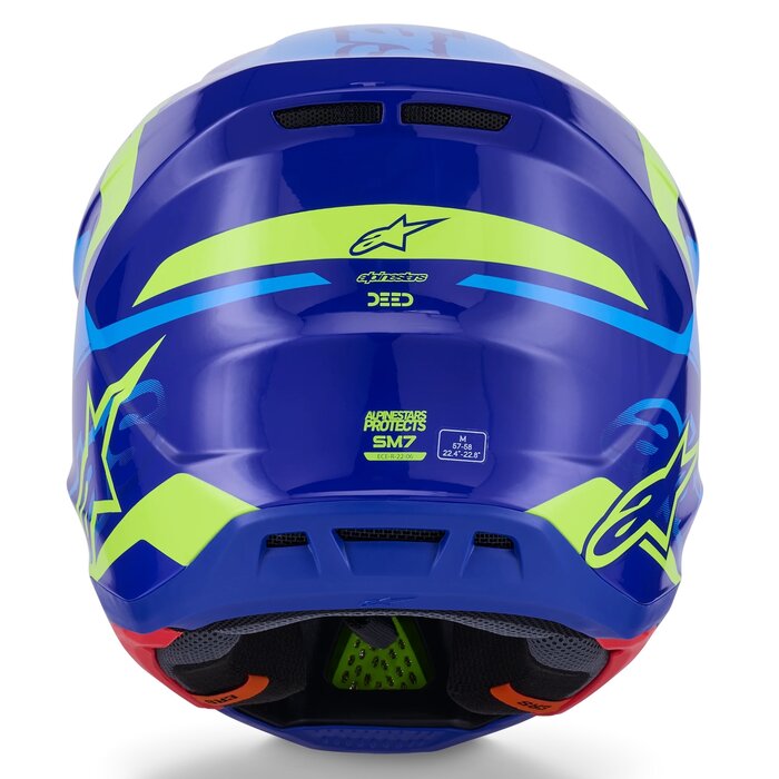 Alpinestars Supertech M7 Motocross Helm Deed ECE06 blau gelb