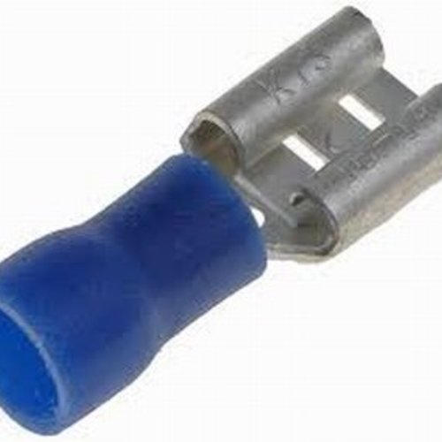 Spade female terminal 4.8mm blue