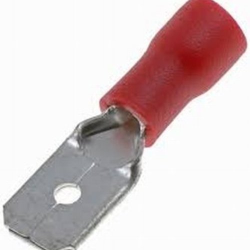 Spade male terminal 6.3mm red