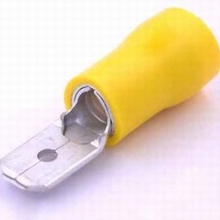 Spade male terminal 6.3mm yellow