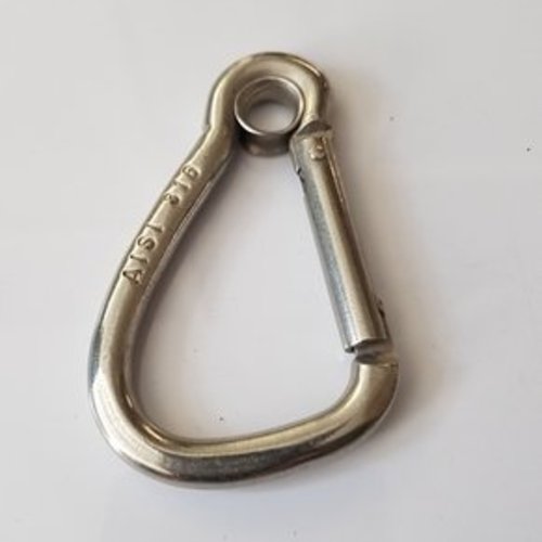 Carabiner asymmetric with eye 11 x 125 mm.