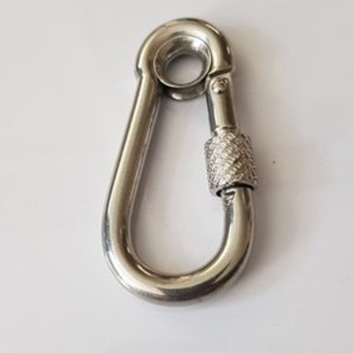 Carabiner with eye-screw lock 6 x 60 mm.