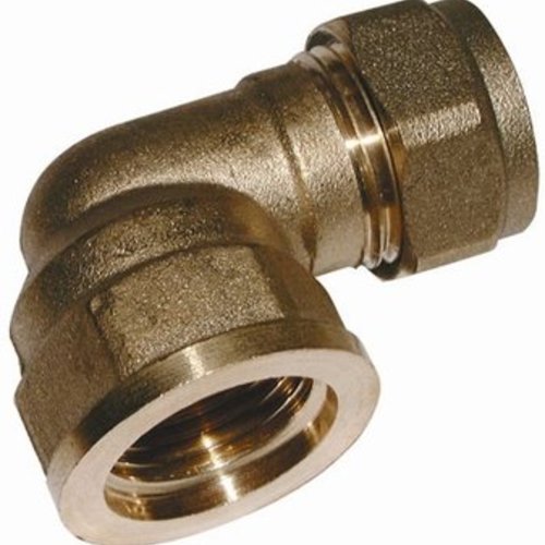 Brass elbow 90° compression female 10 mm x 1/4"