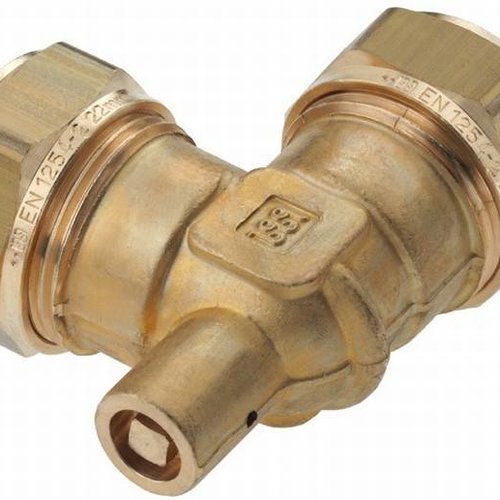 Compression coupling elbow 15x15mm with air vent bleeder