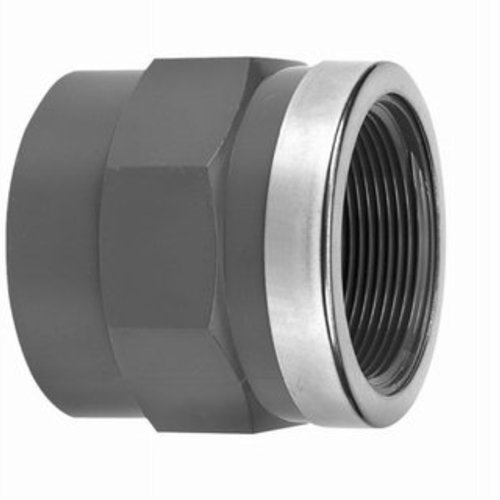 PVC- PN10  de 50 mm hembra x 1 1/4" macho, racorde manguito reforzado