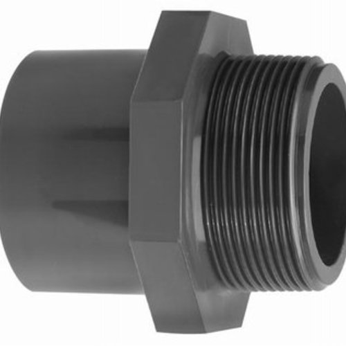 PVC- PN16  de 40 mm macho x 1 1/2" macho, racorde manguito