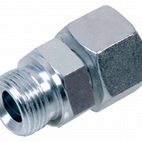 Rechte knel koppeling staal male-male  1/4" x 1/4"