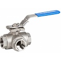 Ball valve 3-way stainless steel 1 1/2" Genebre