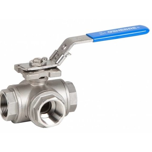 Ball valve 3-way stainless steel 1 1/2" Genebre