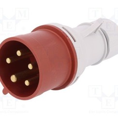 Plug male 400V - 32A - 4P+T IP-44 - P17 Tempra