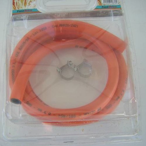 Gas hose 1,5 m with 2 clips, valid until 03-2021