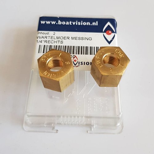 GOK Union moer 1/4"  rechtse draad. 2 stuks