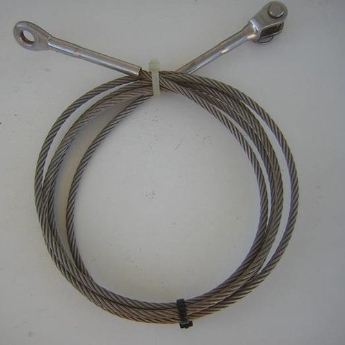 Inox wire rope rigging with 2 terminals 5 x 2500 mm.