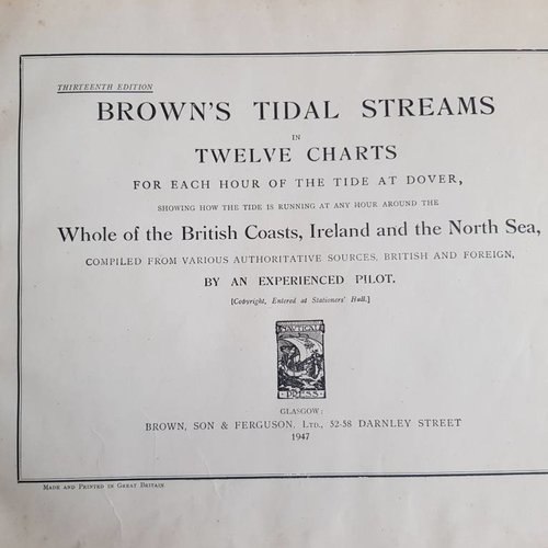 Brown Brown´s Stroom atlas British-Irish coasts and North Sea 1947