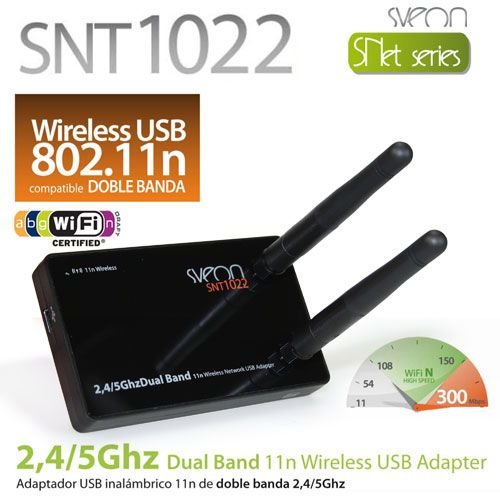 Sveon Sveon SNT1022 Wireless USB con doble antena