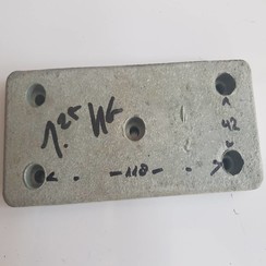 Ánodo zinc montaje 155x70x10mm