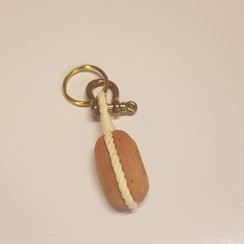 Keychain single block in wood and brass