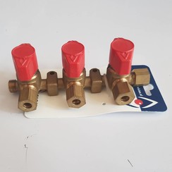 Bloque de distribución de gas de 3 vías 8mm