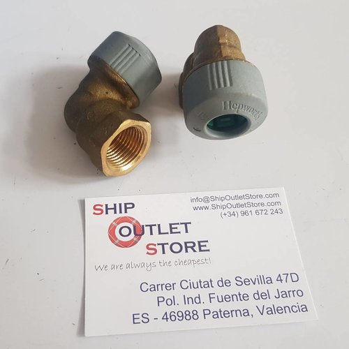 Hep2O Hep2O Knie adaptor 15mm x 1/2"