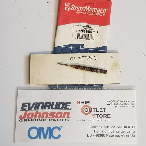 Needle valve, slow speed Evinrude Johnson OMC	0435356