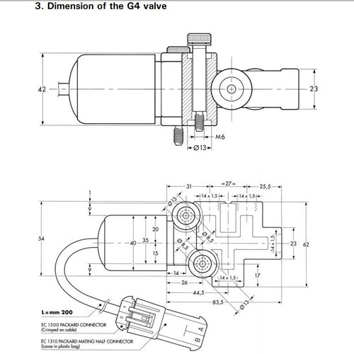 CEI Run-Stop Electric 4-way fuel valve ETR G4