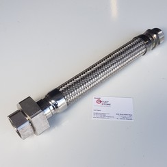 Flexibler Abluftschlauch Inox mit 1 1/4"Anschlüssen L = 400 mm Masterflex