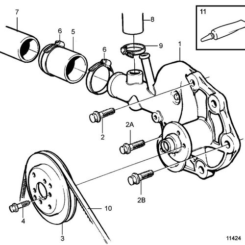 Volvo Penta Circulation - cooling water pump Volvo Penta 21282005