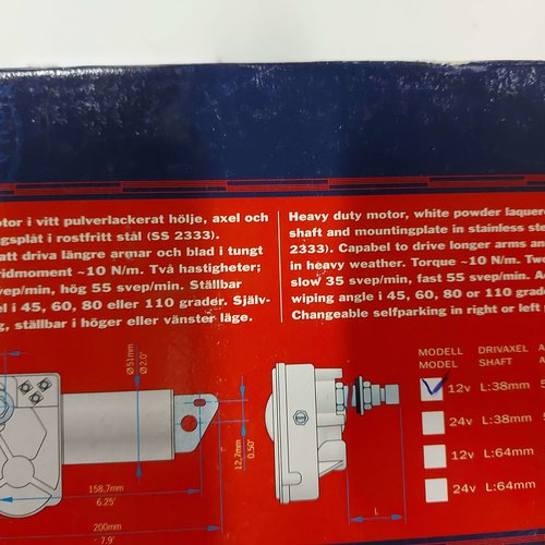 Roca Wiper motor 12V Roca W10