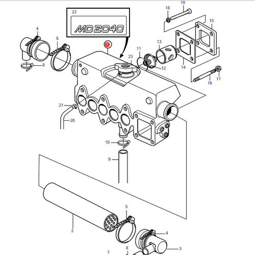 Volvo Penta Warmtewisselaar element MD2040 Volvo Penta 3581932