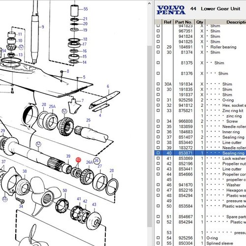 Volvo Penta Dichtungssatz Volvo Penta 853871 - 853807 - 853808