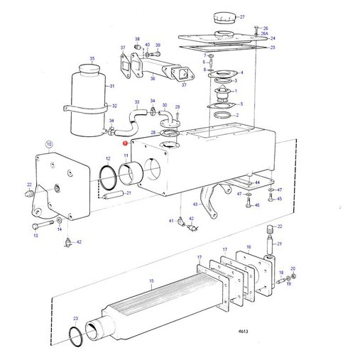 Volvo Penta Heat exchanger complete MD21A Volvo Penta 829074