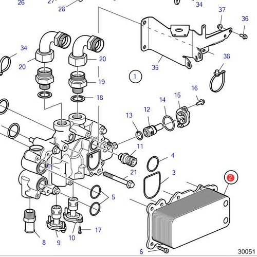 Volvo Penta Oil cooler kit Volvo Penta 21913340