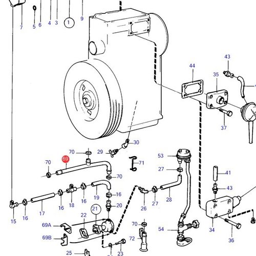 Volvo Penta Cooling water pipe MD6 - MD7 Volvo Penta 840287